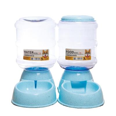 China 3.8L Large Automatic Automatic Dog Feeder Drinking Station For Dogs Cats Plastic Dog Food Bowl Pets Water Dispense for sale