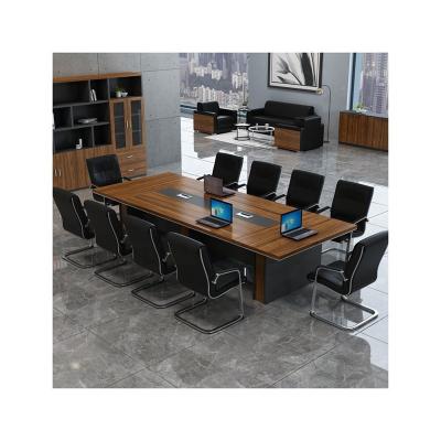 China Modern Rectangular Long Conference Table Work Desk Reception Table And Chair Staff Meeting Table for sale