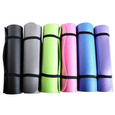 China Fitness Chiese Supplier NbR Yoga Mats With Straps And Bag Set Strap Anti-Slip Gym Mat Wholesale Cheap Price for sale