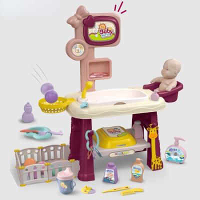 China Cartoon Toy Pretend Role Set Nurse Table Toys Baby Care Costume with Toy Girl Toys for sale