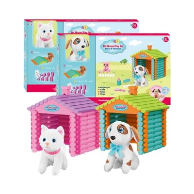 China Doctor Pet Care House Kids Plush Vouchers Animal Role Set For Children for sale