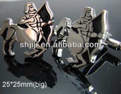 China Exquisite Brass Man's Soldier Riding Horse Metal Jewelry Shanghai Cufflins Supplier for sale