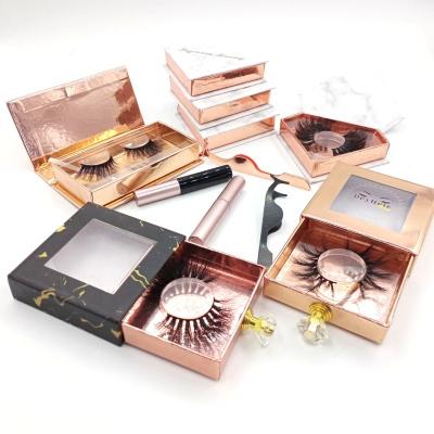 China Soft cotton strip mink lashes 3d mink eyelashes with stock box 25mm mink lashes seller supply sample eyelash box packing false eyelashes style for sale