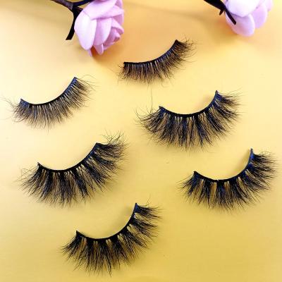 China Wholesale Soft Black Rod Mink Eyelashes Vendor Natural False 3D 100% Real Cotton Mink Fur Eyelashes Crisscross Eyelash 2021 New 25mm for sale