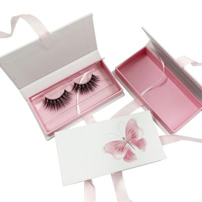 China Soft 3D Cotton Strip Lashes Wholesale Sellers Butterfly Printed Eyelash Box 25 Mm Strip False Mink Eyelashes for sale