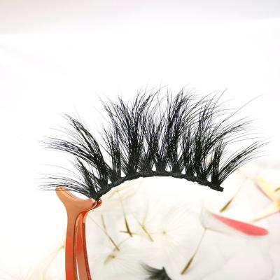 China 2020 Soft Millimeter 3d Mink Eyelashes 25 Cotton Strip New Arrival Natural Long Eyelash With Magnetic Box for sale