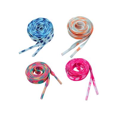 China Mingjia High Quality 100% Polyester Cotton Custom Color Printed Shoe Laces for sale