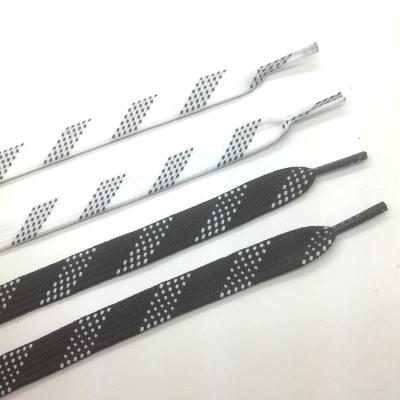 China High Quality Flat Shoe Laces Classic Black/White Custom Hockey Skating Shoelaces Ice Skates Laces for sale