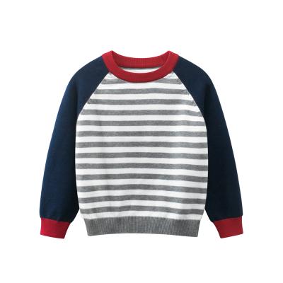 China Children's Clothing Autumn Winter Sweater Cartoon Dinosaur Striped Baby Knit Bottom Shirt On Board for sale