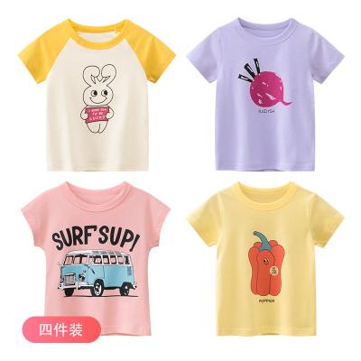 China Wholesale Breathable Factory Cartoon O-Neck Boy and Girl Kids Breathable T-Shirt for sale