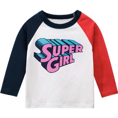 China Breathable Professional Production 100% Cotton Boys And Girls Long Sleeve Kids T Shirt for sale