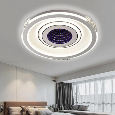 China 3D Indoor Decorative Lighting Bedroom Flush Mounted Lamp 80W Modern Smart Remote Control Acrylic Living Room Led Ceiling Lamp for sale