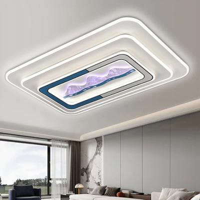 China Hot Sales Modern App Outdoor Mounted Remote Control Decor Lighting Fancy Acrylic White Indoor Led Ceiling Lights Ceil Lamp Fixtures Living Room for sale