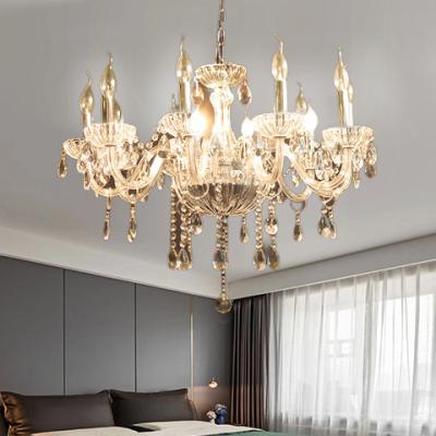 China European Modern Luxury Hot Sale Villa Hotel Bedroom Lamp Vintage Hanging Lamp Crystal Chandelier Living Room Dining Light for sale