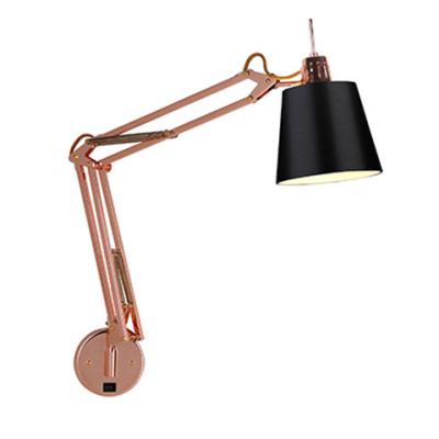 China 2023 Modern Home Indoor Wall Light Nordic Design Lamp Lights Vintage Wall Lamp With Aluminum Shade For Bedroom Decoration for sale