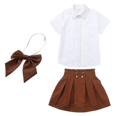 China School Summer Wear Stylish British School Uniform Shirts Customization Style Wholesale Set With Bow Tie for sale