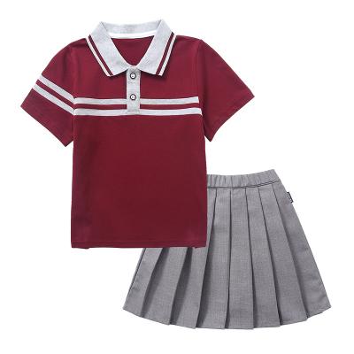 China High Quality Wholesale Summer School Shorts Sleeves Sets Education Kindergarten School Uniform for sale