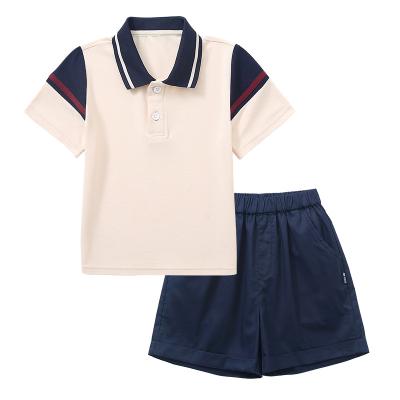 China New design boys and girls cotton polo shirts children kindergarten primary school uniforms for sale