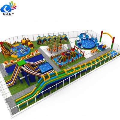 China Plato 0.55mm PVC Tarpaulin Outdoor Game Zone GZCY Inflatable Games Manufacturer Newest Inflatable Theme Park for sale