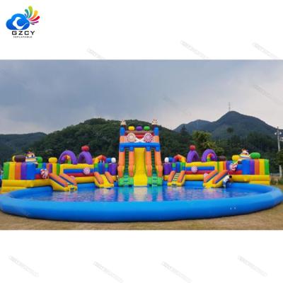 China Large inflatable water jungle park equipment, aquapark inflatable water park for backyard factory custom for sale