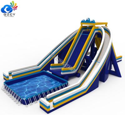 China 0.55mm PVC Tarpaulin Trippo Water Slide Giant Inflatable Hippo Slide Adult Inflatable Water Slide for sale