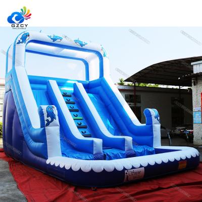 China Plato 0.55mm PVC Tarpaulin Home Water Slide Inflatable Water Park Slide For Sale Commercial Inflatable Water Slides for sale