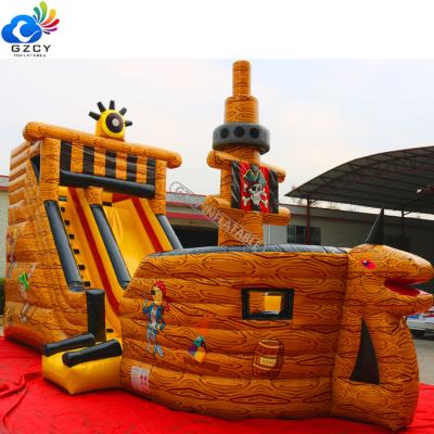 China PVC Kids Inflatable Pirate Ship Playground Pirate Ship Slide For Party for sale