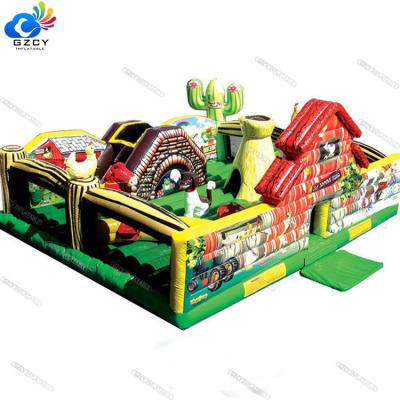 China Plato 0.55mm Large PVC Inflatable Playground Castle Bouncy Amusement Park For Sale for sale