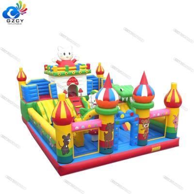 China Hot Selling Plato 0.55mm PVC Tarpaulin Inflatable Trampoline Park Inflatable Playground For Custom for sale