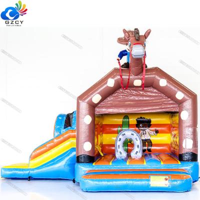 China Inflatable Bouncer Mini Combo Jumper Inflatable Slide PVC Cowboy Combo for sale