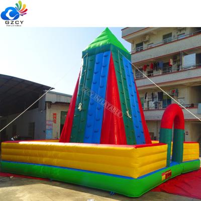 China 0.55mm PVC Tarpaulin GZCY Inflatable Rock Climbing Games Inflatable Climbing Wall For Adults for sale