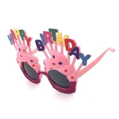 China Funny Birthday Party Fashion Glass Candle Birthday Cup Cake Shape Glass Sunglasses Photo Props Happy Birthday Party Costume Props for sale