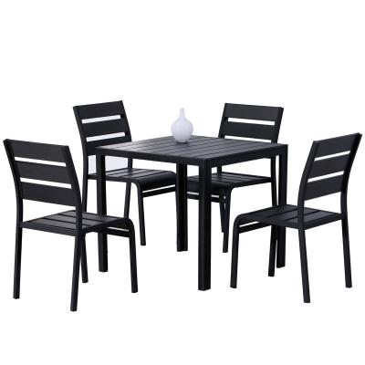 China Morden Modern Outdoor Metal Garden Dining Table Set for sale