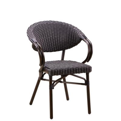 China Leisure B183 French Woven Outdoor Bistro Rattan Restaurant Dining Chairs for sale