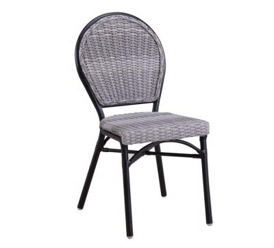 China SHENGFANG Modern Bistro Garden Dining Chairs Furniture Rattan Fabric Seat for sale