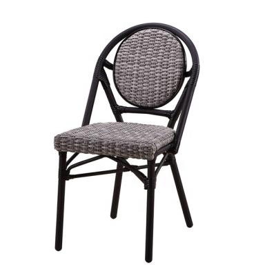 China Modern HENGFANG Bistro Garden Dining Chairs Furniture Rattan Fabric Seat for sale