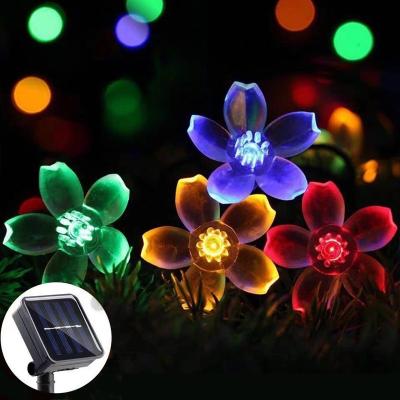 China Beautiful Flower String Light Warm Solar String Lights 8 Modes Outdoor Holiday Wedding Lighting Decorations For Fence Patio for sale