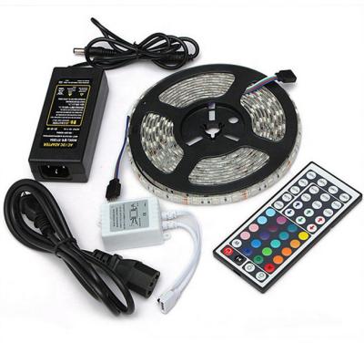 China Hotel 5050 300led rgb IP65 strip light kit +outdoor 44 key IR+12v5a led power supply 5m 300led 5050 rgb strip kit for sale