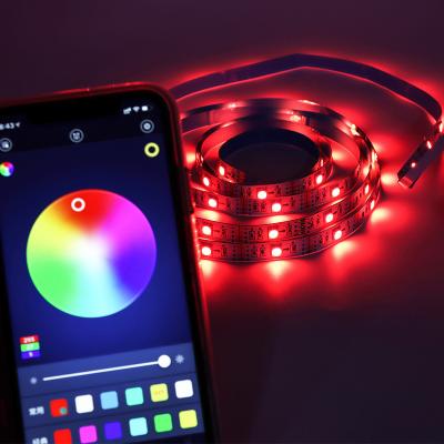 China 16.4 ft USB 5050 Residential RGB LED Strip Lights Music Synchronization LED Strip Lights Music LED Strip with Remote Control for Party Event Decoration for sale