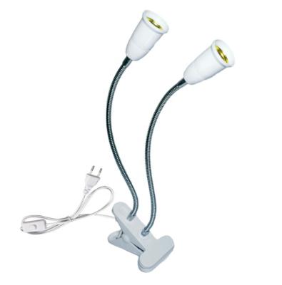 China E27 Base 360 ​​Degree Flexible Desktop Lamp Holder E27 Base Gooseneck Socket Detachable Cable Base With On Off Switch Sockets for sale