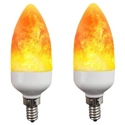 China Gravity Sensor LED Candelabra Bulbs 2W E12 E14 LED Candle Bulb Light with 3 Modes Flame Effect Bulb Hotel Bar Home Decoration for sale