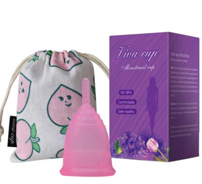 China Hot Sale Eco-friendly Reusable Lady Iso 10993 Disco Low Lady Silicone Medical Grade Menstrual Cup for sale