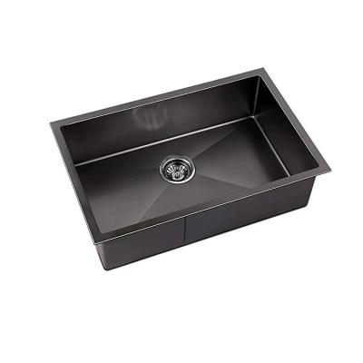 China Without Faucet American Factory Style Large Undermount SUS304 Kitchen Sink Custom Nano Black Kitchen for sale