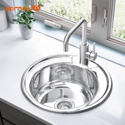 China With Faucet Mid East Myanmar Vietnam Style Stainless Steel Kitchen Sink Latin America Russia Top Install Single Bowl Round Sink à venda