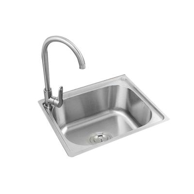 Cina 304 Stainless Steel Table Top Kitchen Hand Mount Single Basin Commercial Sink Single Bowl Without Basin in vendita