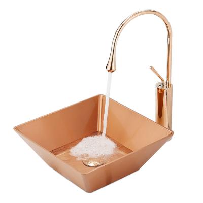 中国 Hotel Project Modern Square Stainless Steel Vessel Sink Wash Hand Base Basin For Bathroom 販売のため