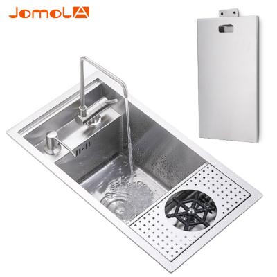 China Without Faucet Luxury Multifunctional 304 Stainless Steel Single Bowl Handmade Hidden Kitchen Sink Te koop