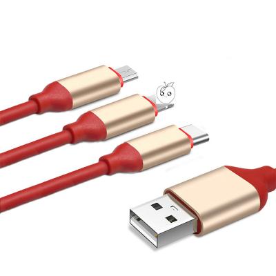 China IOS Android Mobile Phone Cable 3in1 Premium Multi Charger Cable Micro Usb Band 3in1 Type C In 1 Usb Charging Cable for sale