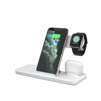 China Smart Watch Portable Radio Dock High Speed ​​Charging Stand For iPhone Watch Earbud Adapter 15w Fast Wireless Charger 3 in 1 for sale