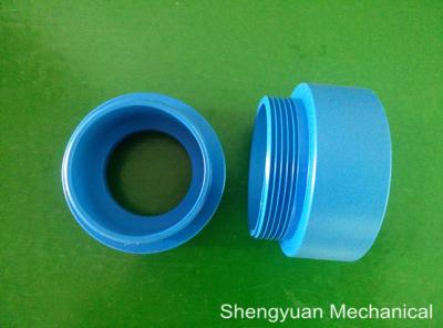 China Precision Machined Plastic Parts Blue POM OD 70 End Closure With 0.01 - 0.05mm Tolerance for sale